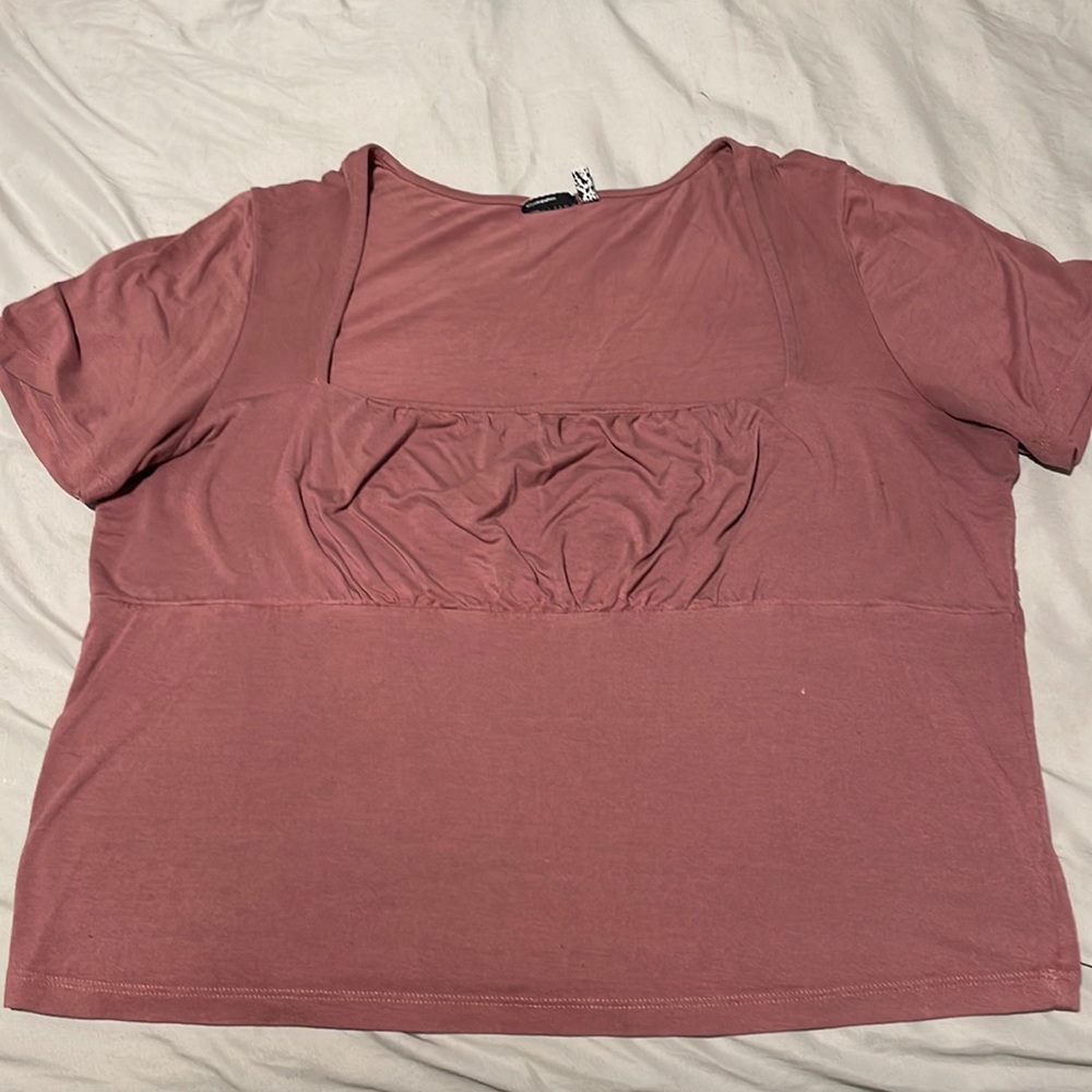 Purple squared neck top
